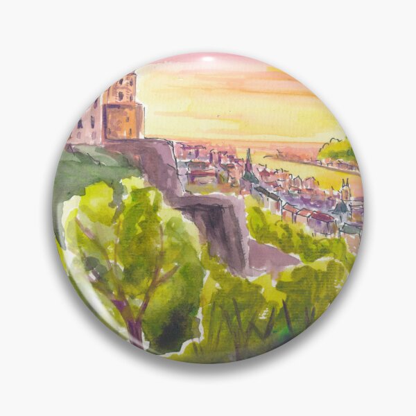 Item preview, Majestic Heidelberg Castle Overlooking Old Town and Neckar River designed and sold by artshop77.