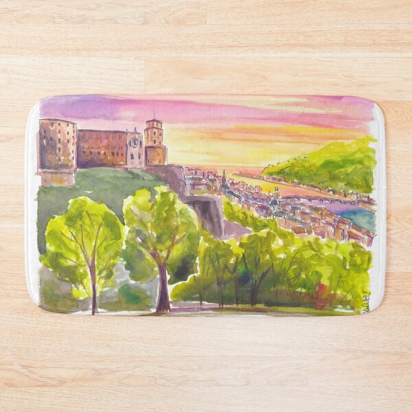 Item preview, Majestic Heidelberg Castle Overlooking Old Town and Neckar River designed and sold by artshop77.