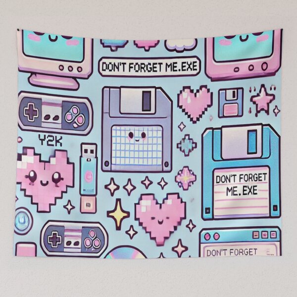 Item preview, Kawaii Cybernote – Sticker Sheet Don’t Forget Me.exe designed and sold by GalenaDeco.