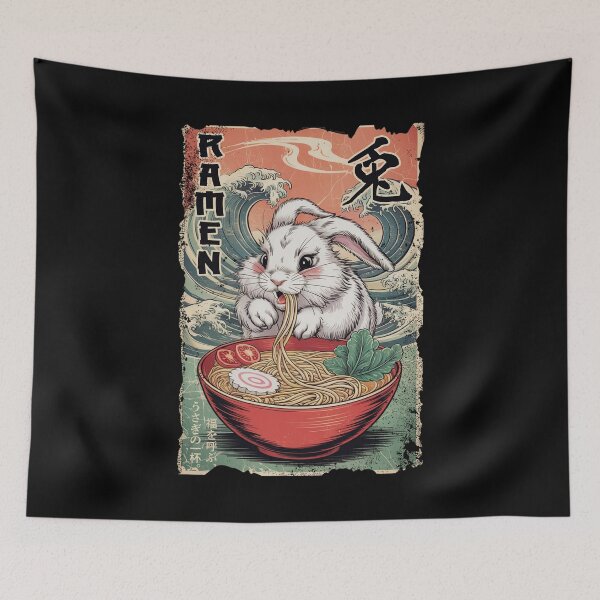 Item preview, Kawaii Bunny Ramen Noodles Japanese Anime Style Graphic designed and sold by Damcoc.