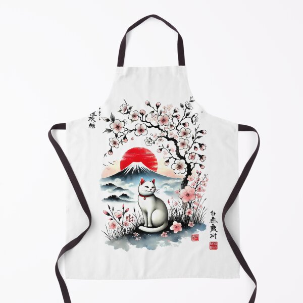 Item preview, Cherry Blossom Tree Japanese Cat At Fuji Mountain designed and sold by Kimberley King Art King Art.