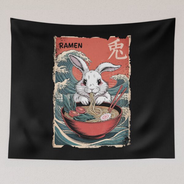 Item preview, Vintage Easter Bunny Ramen Noodles Japanese Anime Style Graphic designed and sold by Damcoc.