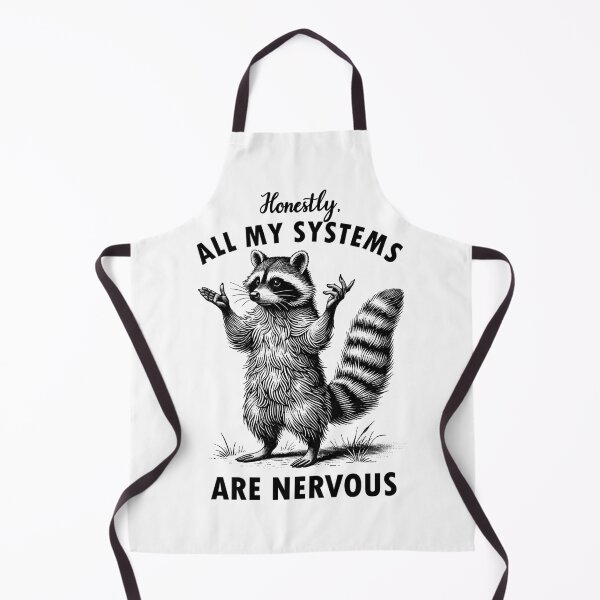 Item preview, Honestly All My Systems Are Nervous Raccoon Funny Retro 90s designed and sold by Kimberley King Art King Art.
