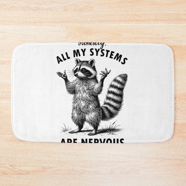 Item preview, Honestly All My Systems Are Nervous Raccoon Funny Retro 90s designed and sold by Kimberley King Art  King Art.