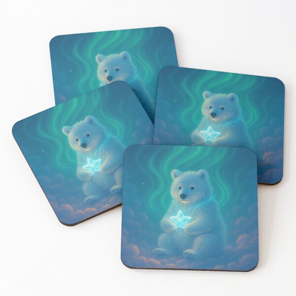 Item preview, Polar Guardian Under Aurora – Glowing Ice Star Bear in Dreamy Sky designed and sold by Patternicity.