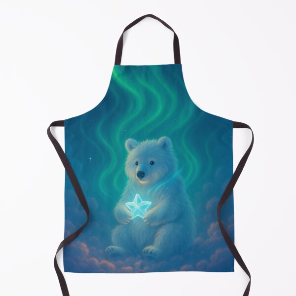 Item preview, Polar Guardian Under Aurora – Glowing Ice Star Bear in Dreamy Sky designed and sold by Patternicity.