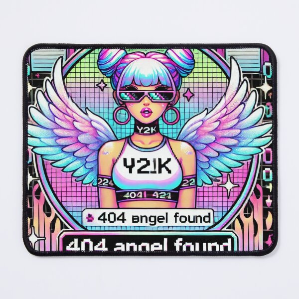 Item preview, 404 Angel Found – Glitch Girl T-Shirt Design (Y2K Nostalgia) designed and sold by GalenaDeco.