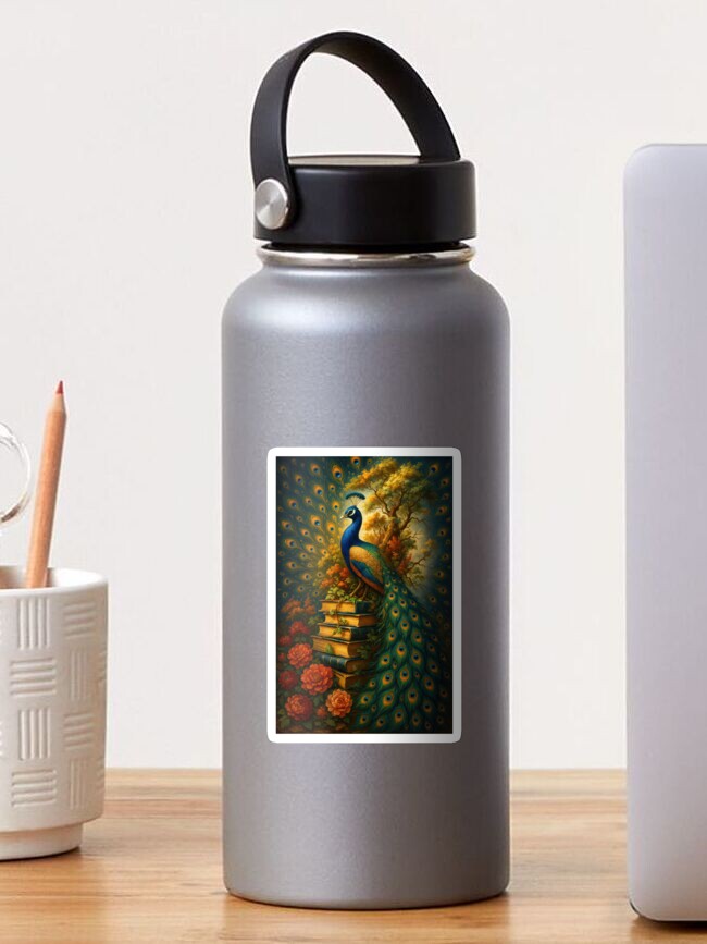 Thumbnail 1 of 3, Sticker, Pavo Real designed and sold by phatpuppyart.