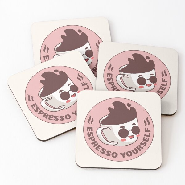 Item preview, Espresso yourself – playful coffee cup illustration. Pink designed and sold by Pearl67.