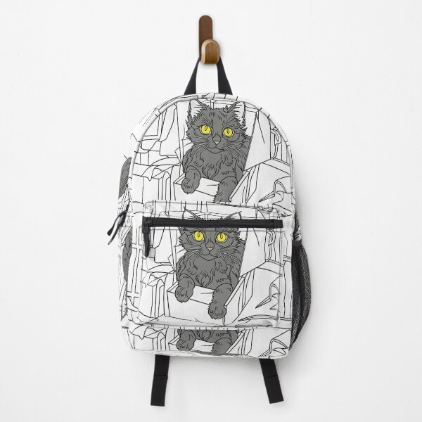 Item preview, Box Cat Bliss – Black Fluffy Cat with Yellow Eyes designed and sold by Artitude Studio.