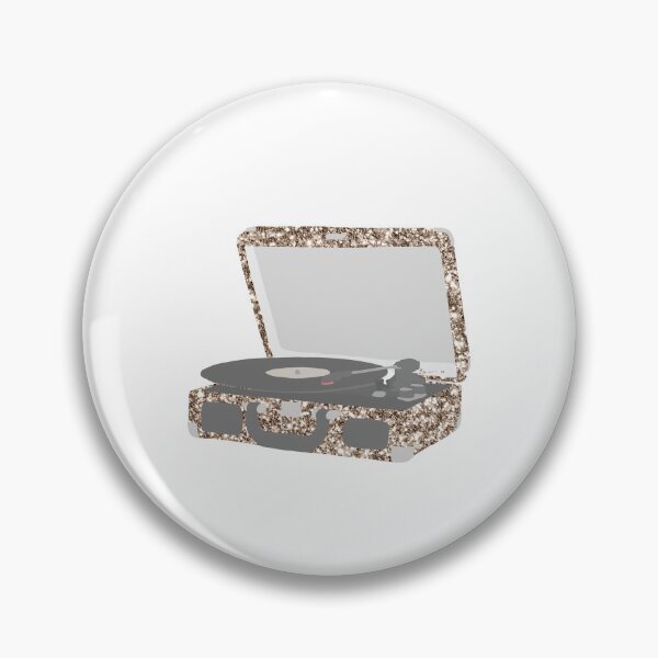 Item preview, Silver glitter Vintage Music record player | Gifts for Music lovers designed and sold by Lindsay Marie Patterns.