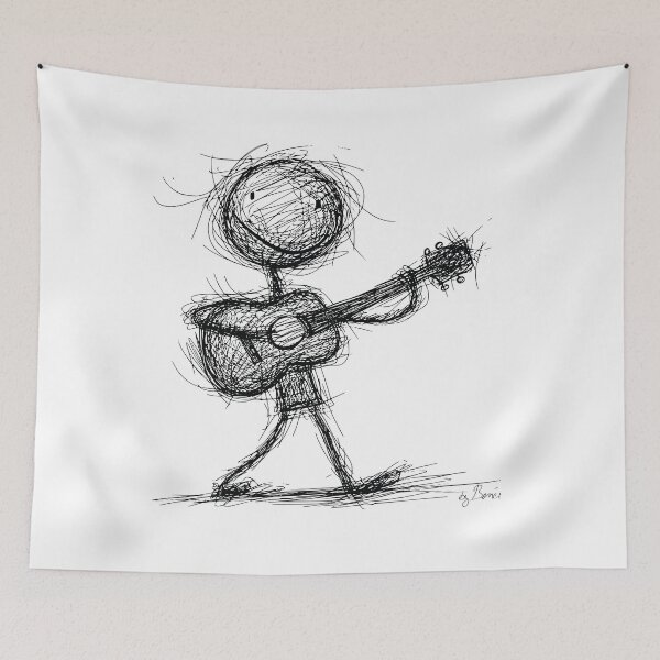 Item preview, Stickman Playing Spanish Guitar designed and sold by byBenci.