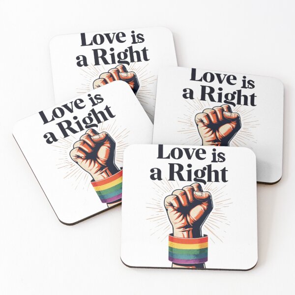 Item preview, Love is a Right – LGBTQ+ Equality Power Fist Design designed and sold by ZerotwoStudio.