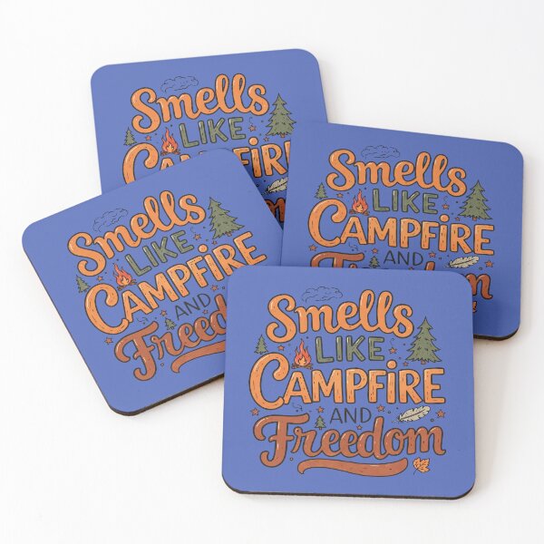 Item preview, Smells Like Campfire and Freedom – Retro Outdoor Camping Quote designed and sold by Fikuall.