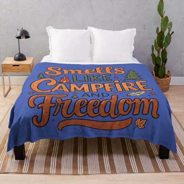 Item preview, Smells Like Campfire and Freedom – Retro Outdoor Camping Quote designed and sold by Fikuall.