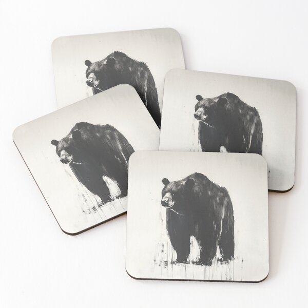 Aperçu de l'œuvre Impression d'art moderne d'ours noir | Illustration d'ours minimaliste et audacieuse | Décoration murale contemporaine sur le thème de la faune | Peinture animale abstraite | Affiche inspirée de la nature créée et vendue par nahinuke.