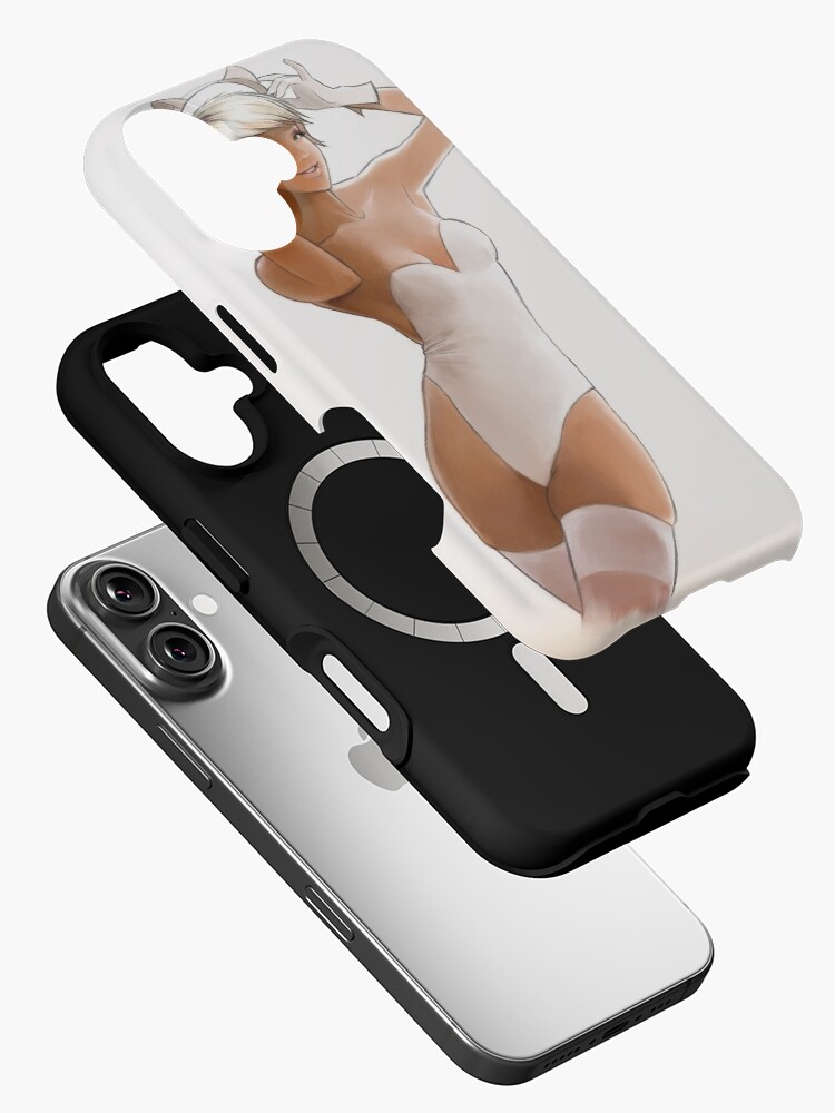 Aperçu 2 sur 4. Coque iPhone avec l'œuvre Catgirl blanche créée et vendue par fligans.