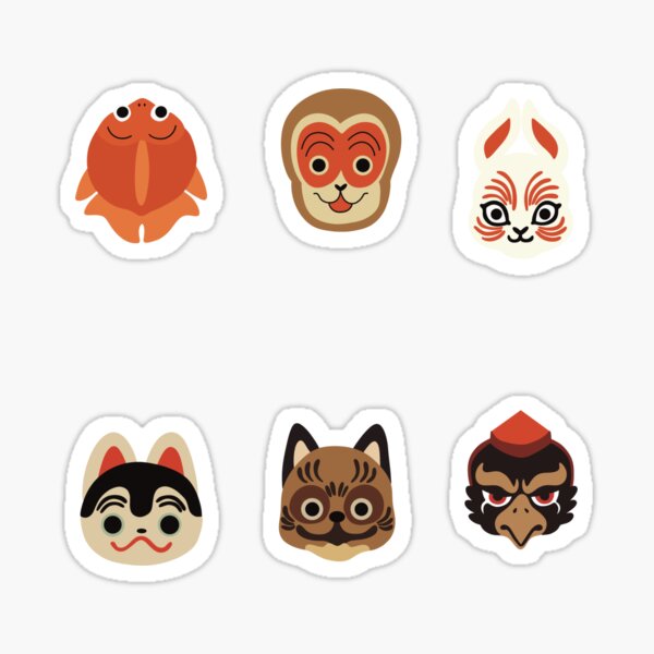 Item preview, Japanese masks designed and sold by CheylaDesigns.
