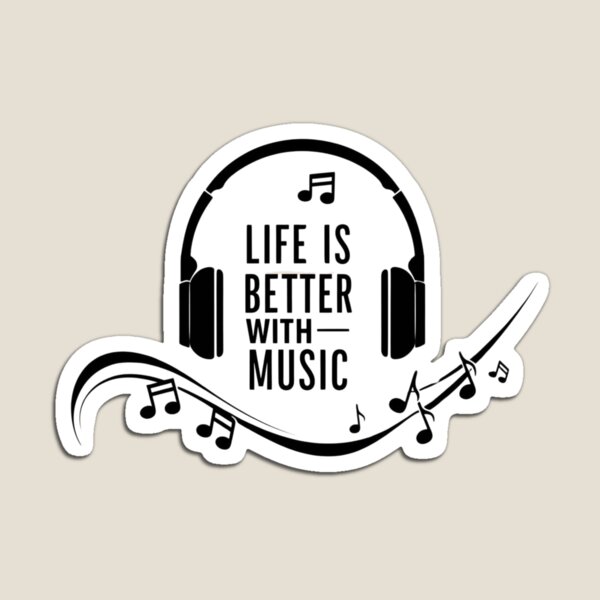 Item preview, Life is better with music – Design with headphones and musical notes designed and sold by StormArte.