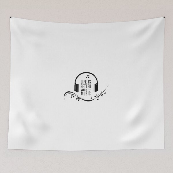 Item preview, Life is better with music – Design with headphones and musical notes designed and sold by StormArte.