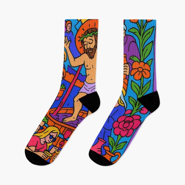 Item preview, Jesus trampling grapes. Funny wine design. designed and sold by Atheist-Heaven.
