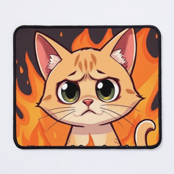 Item preview, "Nervous Cat in Fire – Everything is Fine" designed and sold by Nawin19979shop.