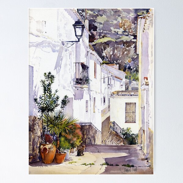 Item preview, Street of Ohanes in March, La Alpujarra, Almeria, Andalusia, Spain designed and sold by Margaret Merry.