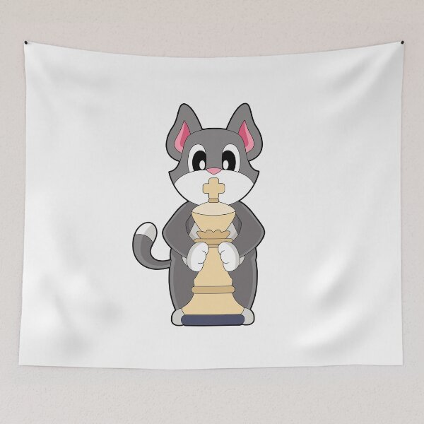 Artikelvorschau, Katze Schachfigur König Schach entworfen und verkauft von Snabdesign84.