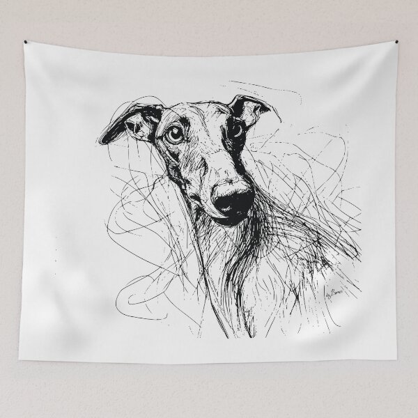 Item preview, Greyhound ballpoint pen drawing designed and sold by byBenci.
