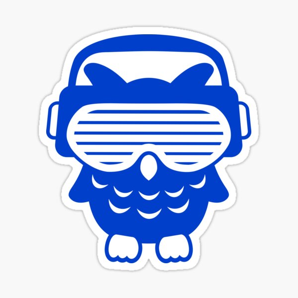 Item preview, DJ Owl Headphones Listen to music Club Disco Party designed and sold by shirt-o-mat.