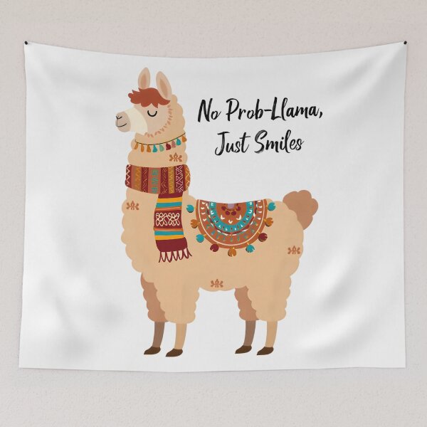 Item preview, No Prob-Llama, Just Smiles - Cute Llama Pun Design designed and sold by AnnDesignStudio.