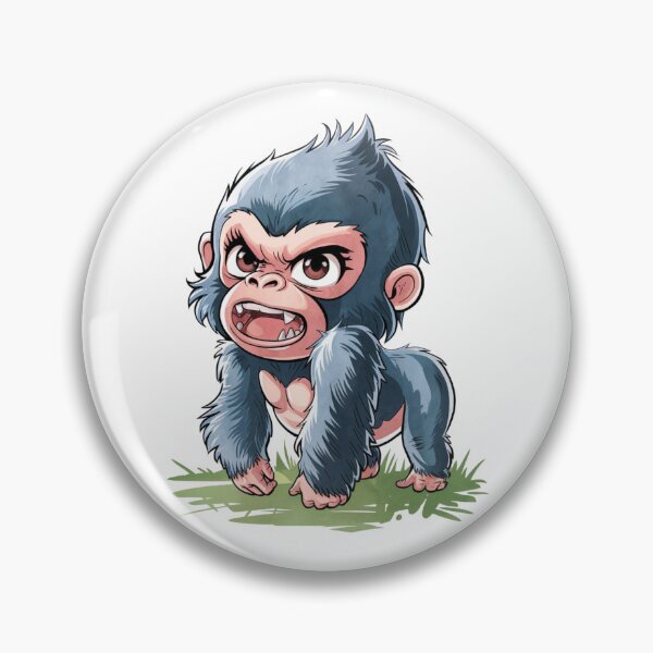 Item preview, Grumpy Kawaii Baby Gorilla - Funny Animal T-Shirt designed and sold by FusiTink.