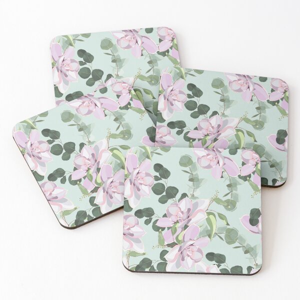 Item preview, Greenery seamless pattern with eucalyptus branch and succulent flowers. designed and sold by MatyKotiv.