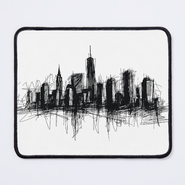 Item preview, ballpoint pen drawing of New York skyline designed and sold by byBenci.