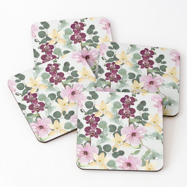 Item preview, Greenery seamless pattern with eucalyptus branch and many kind of flowers. designed and sold by MatyKotiv.
