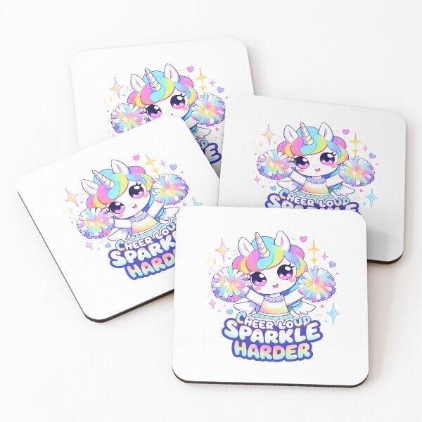 Item preview, Cheer Loud, Sparkle Harder - Kawaii Cheerleader Unicorn Design designed and sold by AnnDesignStudio.