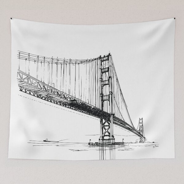 Item preview, Golden Gate Bridge ballpoint pen drawing designed and sold by byBenci.