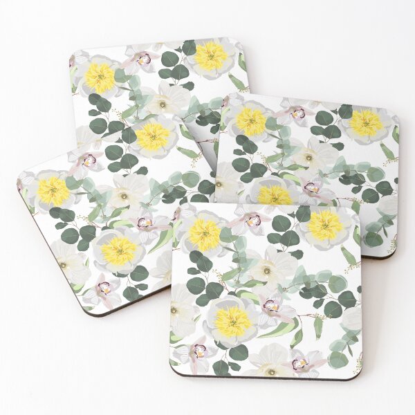 Item preview, Greenery seamless pattern with eucalyptus branch and white orchid peony magnolia flowers. designed and sold by MatyKotiv.
