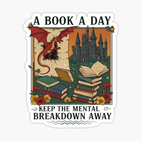 Artikel-Vorschau von Ein Buch pro Tag – Fantasy Dragon Castle Buchliebhaber Sweatshirt Design, designt und verkauft von Colorful-Garden.