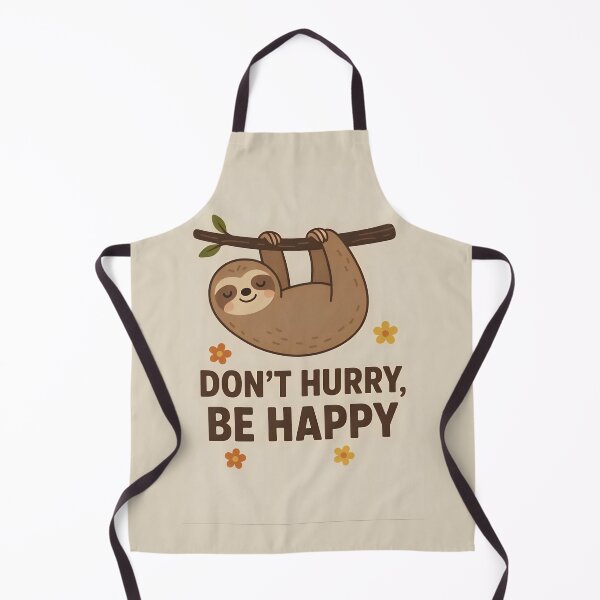 Item preview, Relaxing Sloth Quote Poster – Don’t Hurry Be Happy Art designed and sold by Amr Siam.
