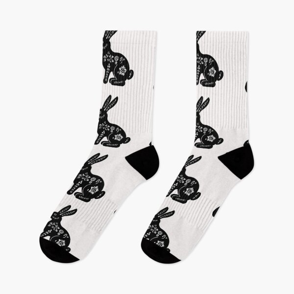 Item preview, Nordic Folk Art Silhouette – Black and White Scandinavian Rabbit Design designed and sold by Kybruno's Creations.