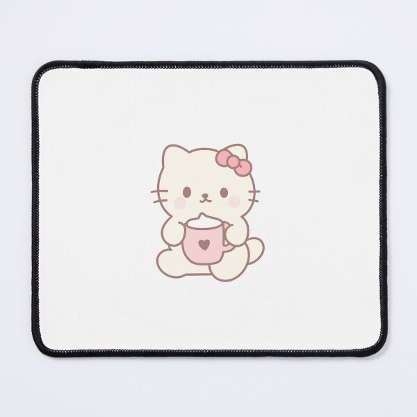 Item preview, Cute Cat Bow Hot Chocolate Kawaii Hand-Drawn designed and sold by strawberrycups.