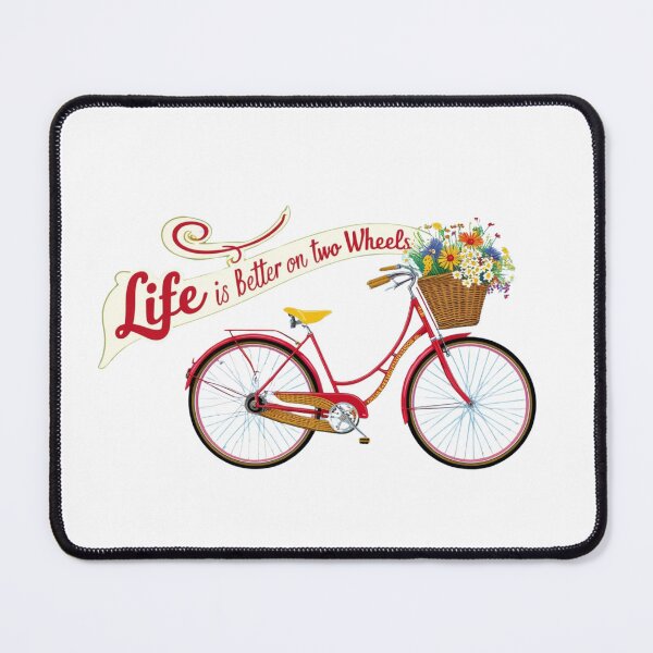 Item preview, Life is better on two wheels – Vintage bicycle with flowers designed and sold by StormArte.