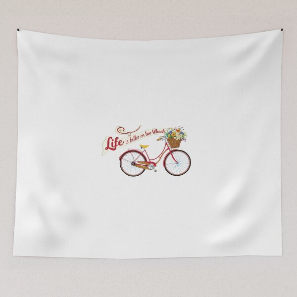 Item preview, Life is better on two wheels – Vintage bicycle with flowers designed and sold by StormArte.