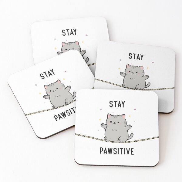 Item preview, Stay PAWSITIVE - Kitten on Tightrope designed and sold by amithachapa.