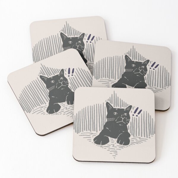 Item preview, Surprised cat | black and off white designed and sold by mangopuffstudio.