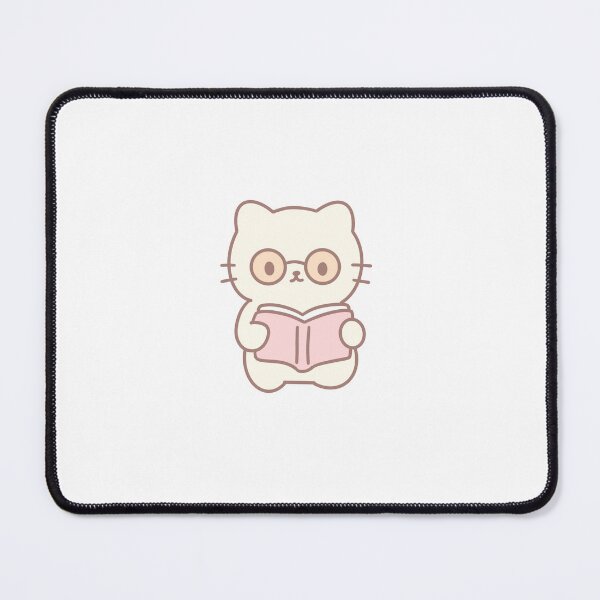 Item preview, Bookworm Cute Cat Hand-Drawn Kawaii Reading Glasses designed and sold by strawberrycups.