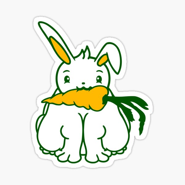 Item preview, Rabbit Carrot Mouth Eat Hunger Overweight Vegan designed and sold by shirt-o-mat.