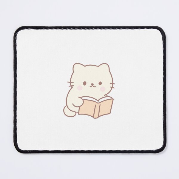 Item preview, Bookworm Reading Cat Cute Kawaii Hand-Drawn designed and sold by strawberrycups.