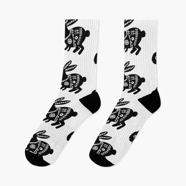 Item preview, Nordic Easter Bunny Silhouette – Black and White Scandinavian Rabbit Design designed and sold by Kybruno's Creations.